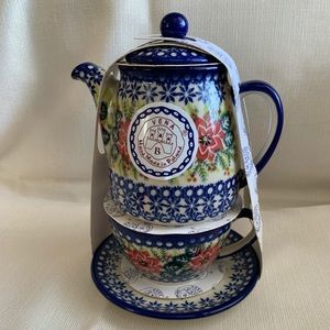 Polish Pottery Teapot set NEW
